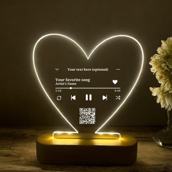 Custom Song Name As Valentines Day Gift, Custom Acrylic Music Plaque Song Plaque, Anniversary Gifts,Romantic Gift For Couple, Favorite Music