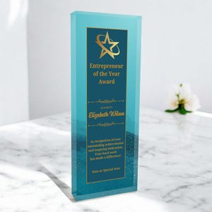 Personalized Clear Award Plaque, Custom Award Plaque Corporate Trophy Award, Custom Trophy Award, Custom Award Plaque, Employee Appreciation