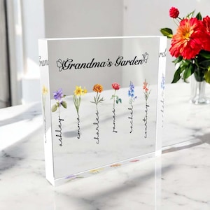 Personalized Gift For Grandma, Mother&#39;s Day Gift For Grandma, Grandma&#39; s Garden Personalized Birth Month Flower, Grandmother Gifts Ideas