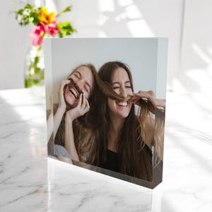 Personalized Photo Block, Acrylic Glass Photo Block, Custom Acrylic Block Photo, Custom Keepsake Memory Block, Acrylic Photo Block, Bff Gift