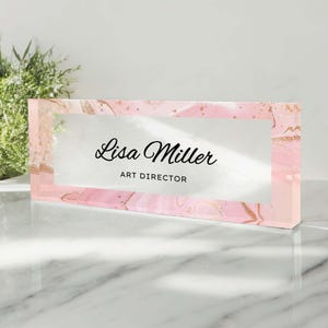Custom Name Plate, Custom Office Decor Nameplate Sign, Elegant Desk Sign, Acrylic Name Plate, Job Title Plate, Name Plate For Desk
