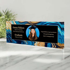 Personalized Graduation Gift, Graduation Plaque, Congratulations Gift, Graduation Gift for Daughter or Son, Acrylic Desk Name Plate Custom