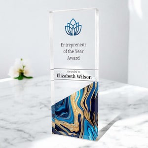Personalized Award Plaque, Corporate Trophy Award,Company Anniversary Awards Ceremony, Custom Employee Award Plaque with Logo,Thank You Gift