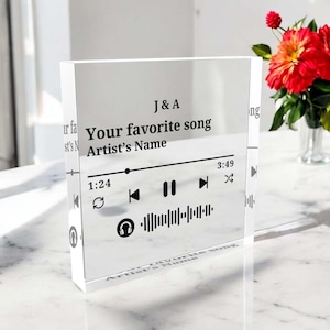 Custom Acrylic Music Plaque Song Plaque,Personalized Album Cover Music Plaque, Anniversary Gifts,Gift for Friends,Music Playlist Plaque Gift