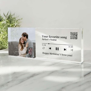 Personalized Gift Song Plaque Anniversary Gift For Him, Anniversary Gift For Boyfriend, Acrylic Music Plaque, Gift for Her, Christmas Gifts