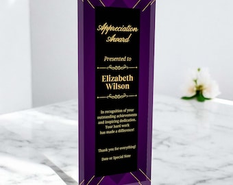 Personalized Award, Customizable Award Plaque, Personalized Trophy Award, Custom Award Plaque, Employee Appreciation, Thank You Gift, Award