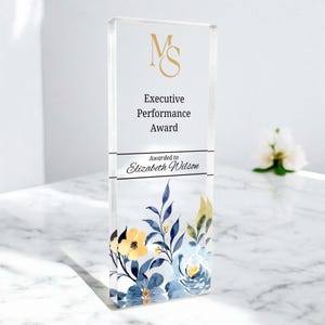 Custom Award Plaque, Corporate Trophy Award, Company Anniversary Awards Ceremony, Custom Employee Award Plaque with Logo, Thank You Gift