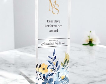 Custom Award Plaque, Corporate Trophy Award, Company Anniversary Awards Ceremony, Custom Employee Award Plaque with Logo, Thank You Gift