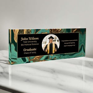 Personalized Graduate Plaque, Graduation Plaque, Congratulations Gift, Upper Graduate Gift, Acrylic Desk Name Plate, Graduation Nameplate
