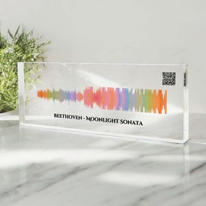 Soundwave Art, Music Plaque, Sound Wave Art, Voice Recording Gift, Song Plaque Custom, with QR code,Any Video Voice Recording,Baby Heartbeat
