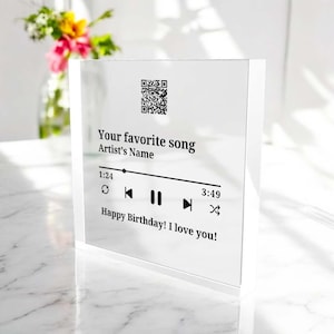 Personalized Music Plaque, Custom Song Acrylic Plaque, Personalized Album Cover Plaque, Music Lover Gift,Song Plaque Gift,Custom Song Plaque