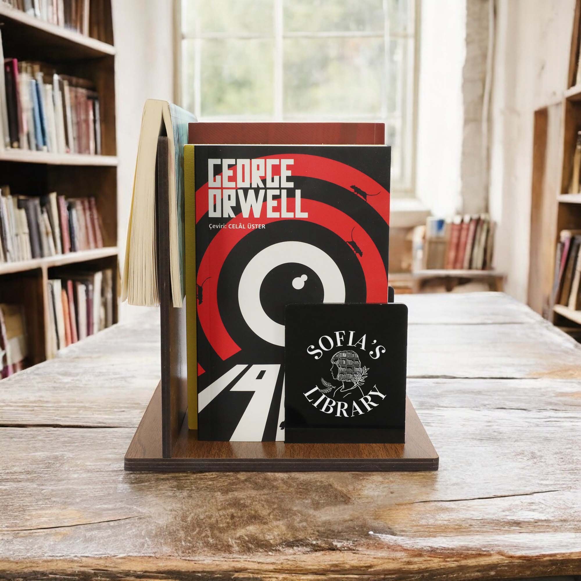 Personalized Book Holder Stand, Custom Name Library Sign, Wooden Book ...