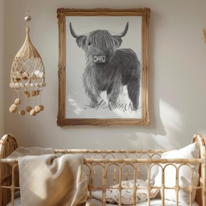 Highland Cow Nursery, Farm Nursery Decor, Highland Cow Baby Shower, Farmhouse Wall Art, Rustic Wedding Decor, Cottagecore Decor