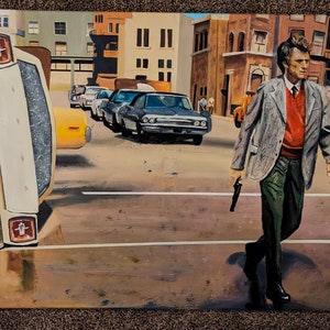 DIRTY HARRY Original Painting. Acrylic 24&quot; x 36&quot;