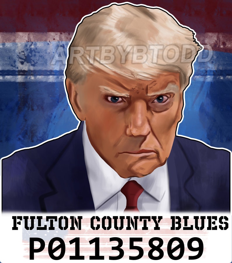Donald Trump Mugshot Digital Sticker, Trump Mugshot, PNG File of ...