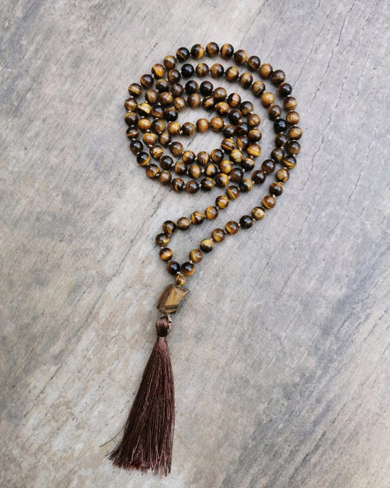 Japamala Tibetano In OCCHIO DI TIGRE - 8mm - Collana Mala 108 - Foto 4