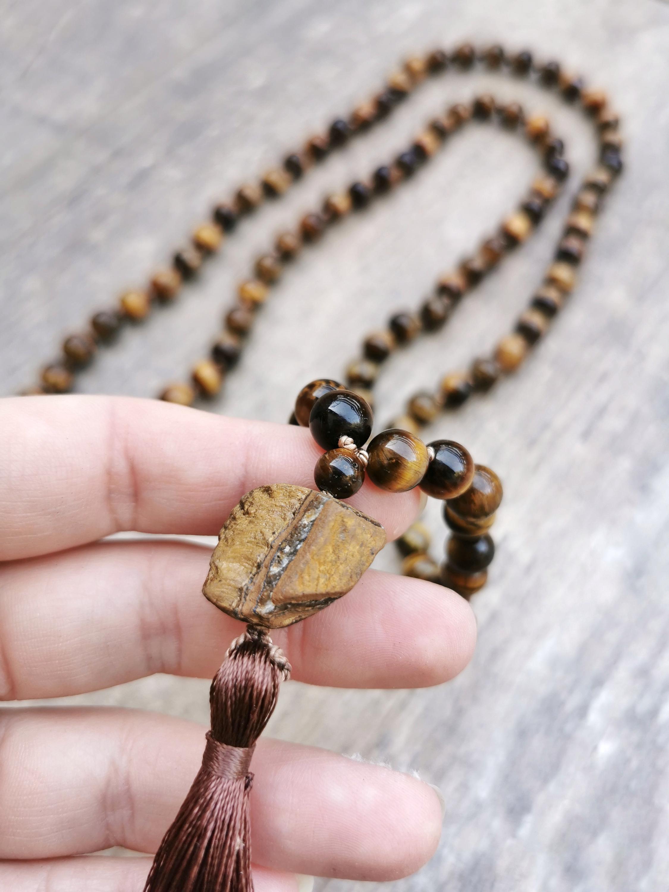 Japamala Tibetano In OCCHIO DI TIGRE - 8mm - Collana Mala 108 - Foto 10