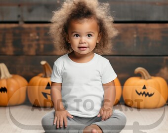 Kids Gildan Black T-Shirt Mockup Kids T-Shirt Mockup Girl TShirt Mockup Kids Outdoor Mockup Toddler Girl Fall Mockup Halloween Mockup Bella