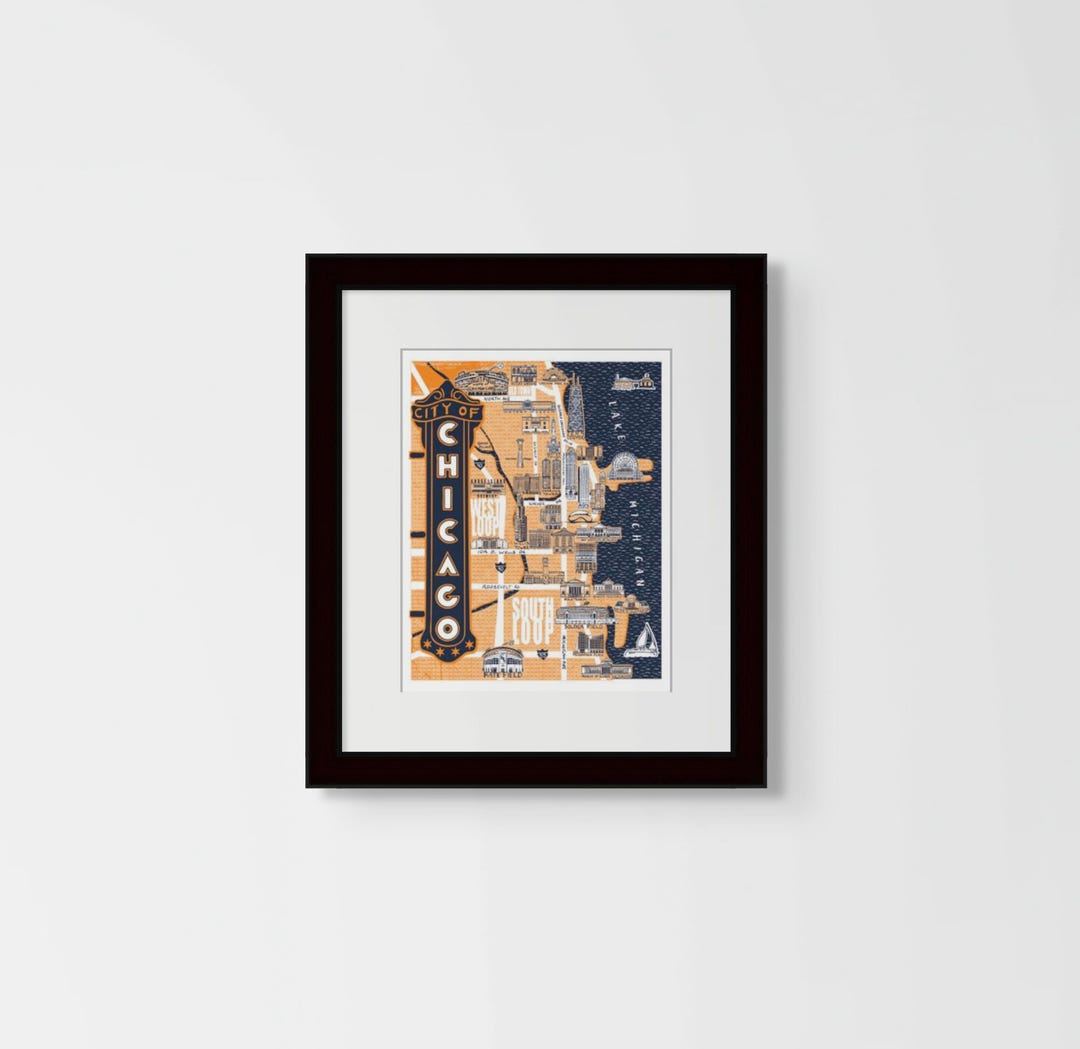 Chicago City Map | Hand Drawn | Digital Print Poster | Wall Art | House ...