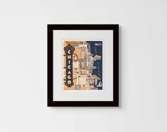 Chicago City Map | Hand Drawn | Digital Print Poster | Wall Art | House Gift