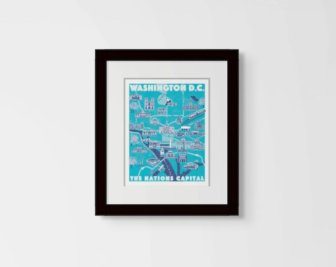 Washington DC Neighborhood Map Art Print 8"x10" - Etsy Canada