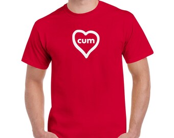 Cum Filled Heart Cotton T-Shirt