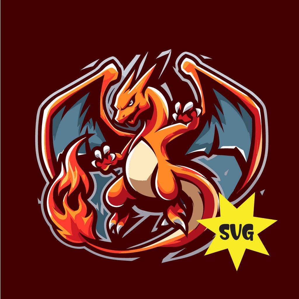 Carizard Pokemon Emble Logo Sport Ilustração do Vetor - Ilustração de  animal, emblema: 254116690