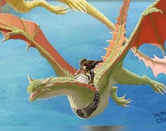 Figura Pop 3D personalizada del Príncipe Jacaerys "Jace" Velaryon sobre su dragón Vermax.