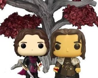 Custom 3D Pop of Prince Jacaerys Velaryon and Lord Cregan Stark's "Blood Oath" at the Weirwood Tree at Winterfell. (Weirwood Tree Included)