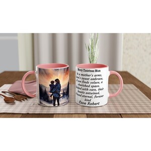 A, Mothers Love White 11oz Ceramic Mug with Color Inside