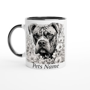 Personalised Boxer Dog  11oz Ceramic Mug with Colour Inside