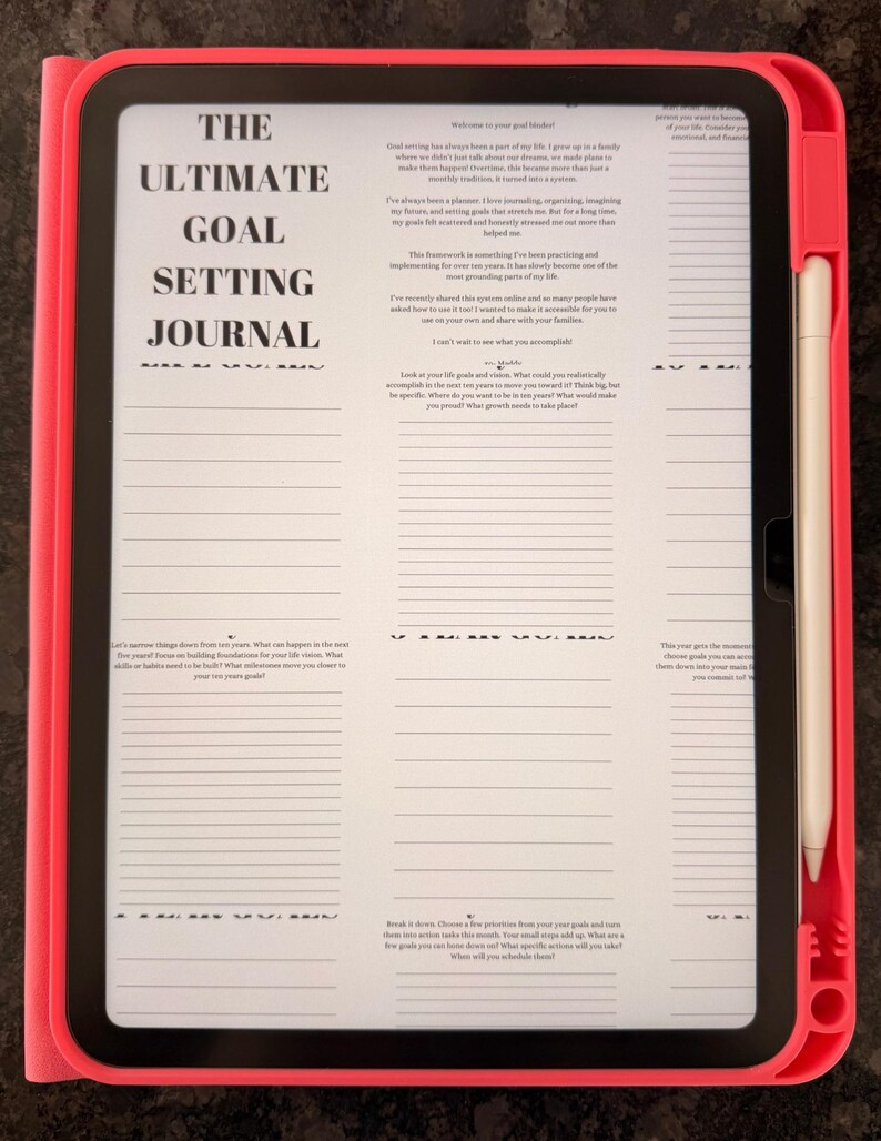Ultimate Goal Setting Journal | Printable Goal Planner | Life- Monthly ...