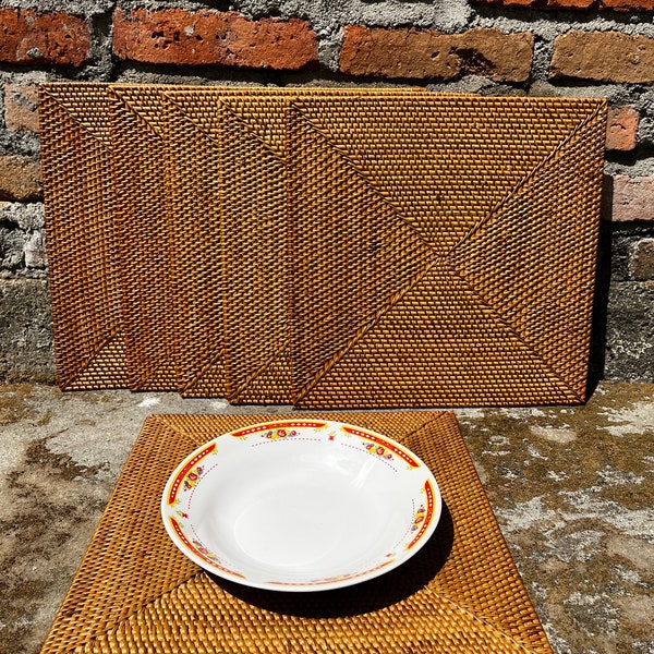 Wicker Placemats Square Etsy