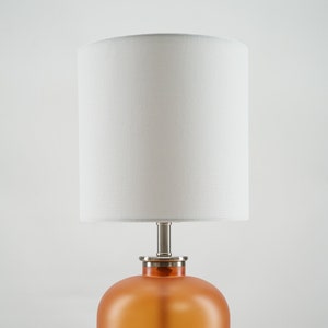 Contemporary Frosted Orange Glass Table Lamp, Art Deco Modern Design, USB Port & Outlet, Bulb Included, Dorm Light, Bedside Light, Desk Lamp