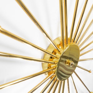 Art Deco Sunburst Wall Light: 43" Gold Crystal Fixture (bulbs Included ...