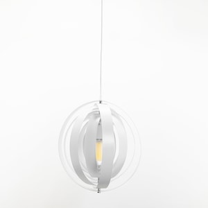Modern White Spiral Pendant Light: Art Deco Hardwired Lighting (Bulb Included)