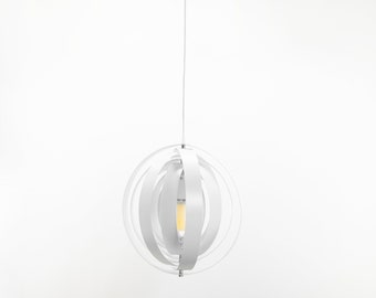 Modern minimalistic white spiral shaped pendant light, Hardwired , Bulb Included,  Contemporary and Art Deco Design, Entryway Light