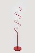 Modern Red Spiral Floor Lamp: Art Deco Style, Frosted Bulbs