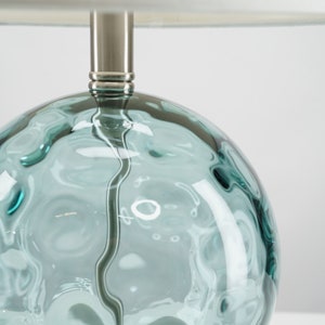 Coastal Modern Aqua Glass Bubble Table Lamp with USB port and Outlet, Free Shipping, Bulb Included, Dorm Light, Bedside Light, Desk Lamp image 5