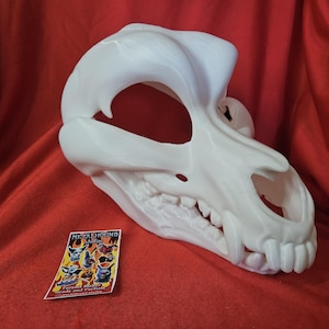 Skull dog fursuit head base 3D printed with eyelids -  assembly optional