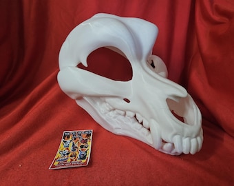 Skull dog fursuit head base 3D printed with eyelids -  assembly optional