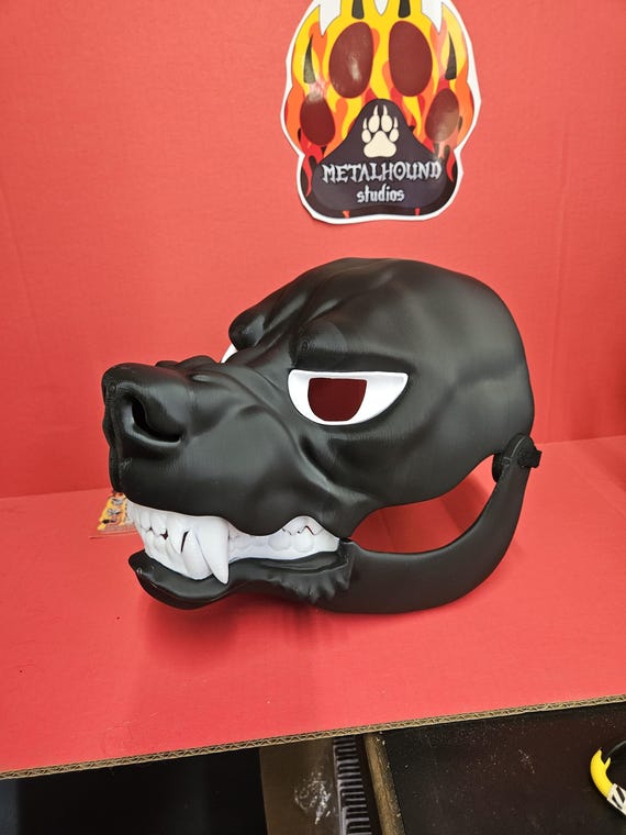Snarling Toony Pitbull Bully Mastiff Fursuit Head Base Monster