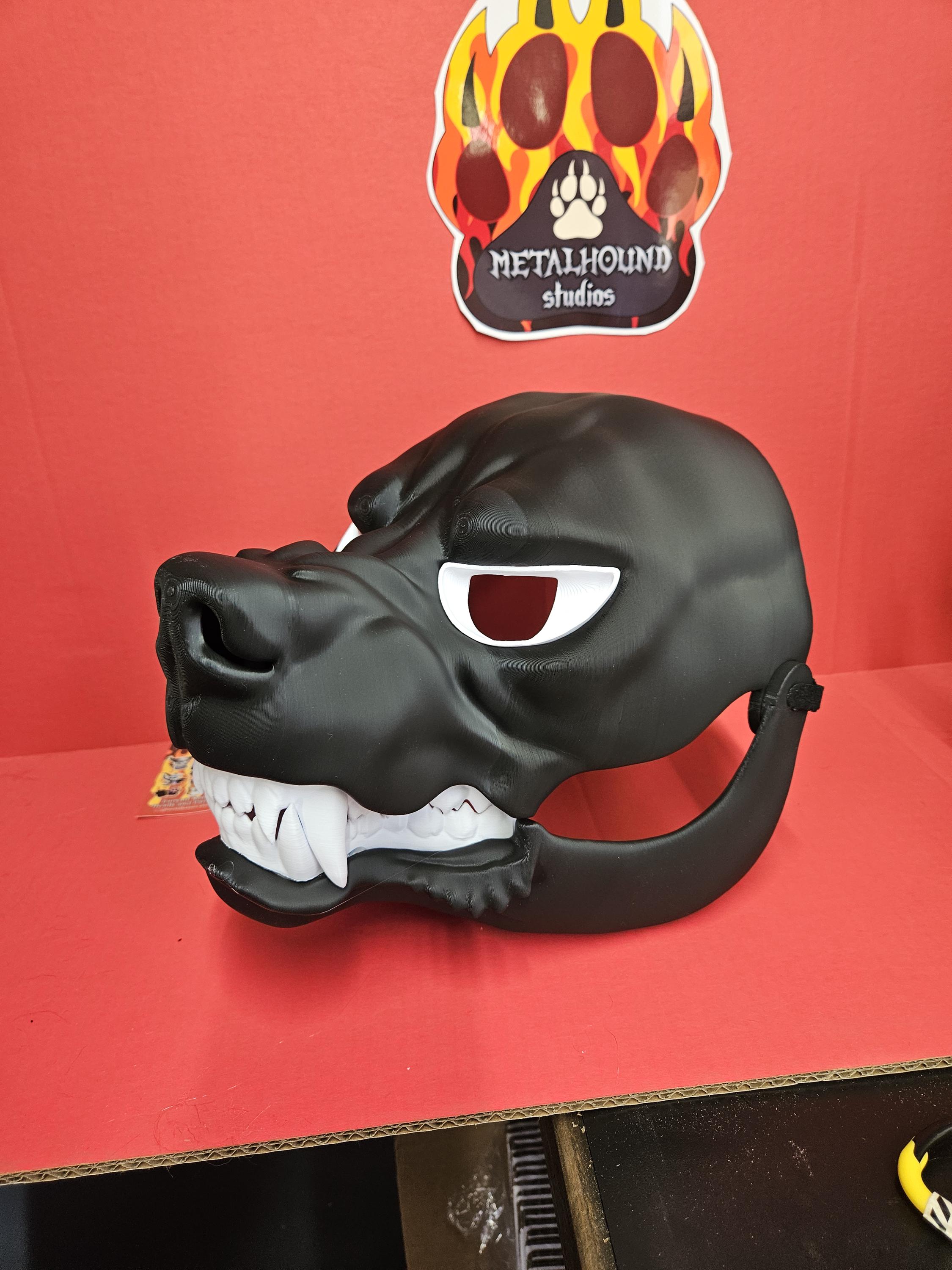 Snarling Toony Pitbull Bully Mastiff Fursuit Head Base Monster