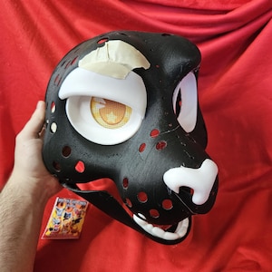 Cat Fursuit head base 3D printed  with eye blanks, nose, teeth, and moving jaw -  assembly optional