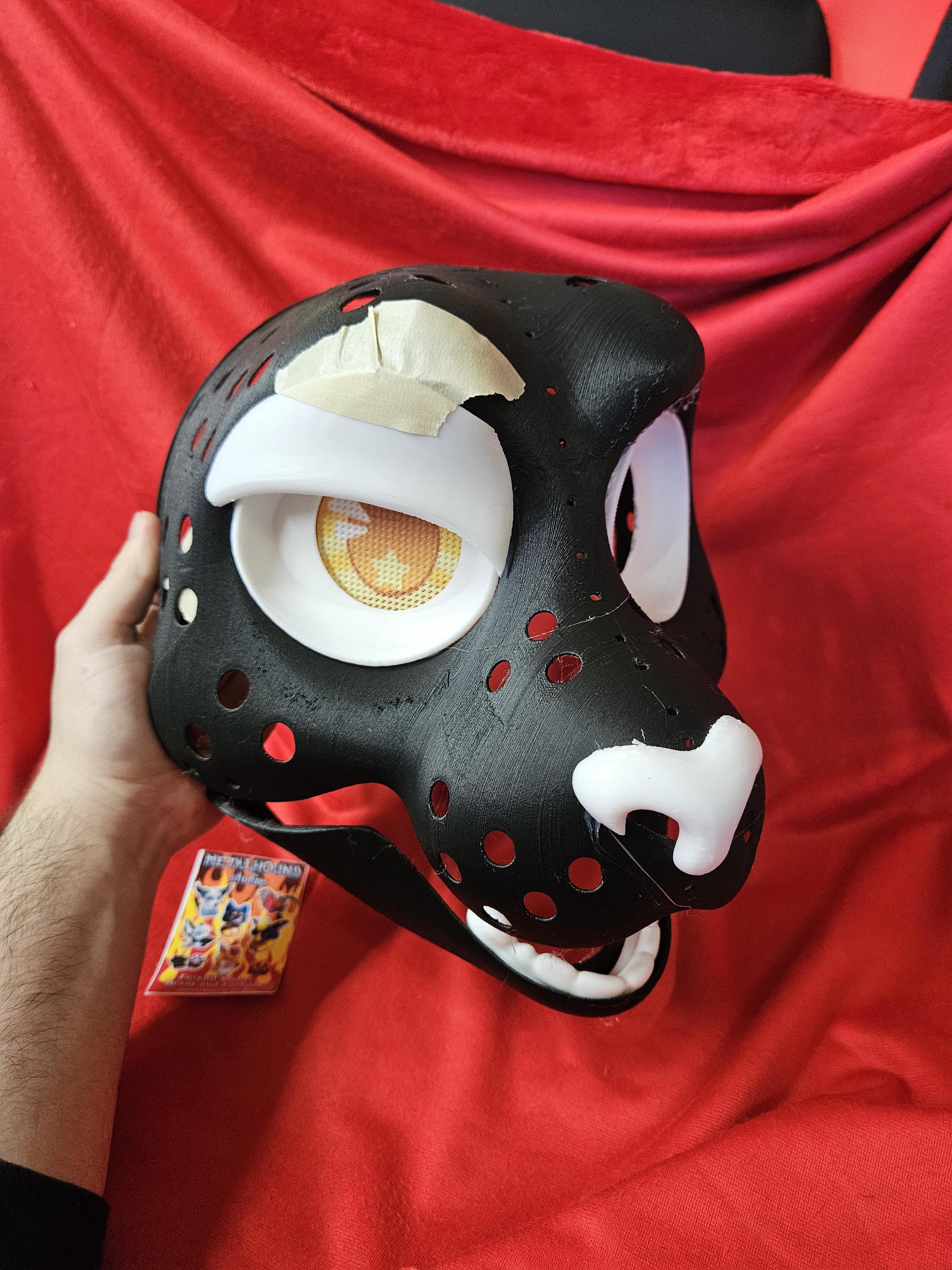 Cat Fursuit head base 3D printed  with eye blanks, nose, teeth, and moving jaw -  assembly optional