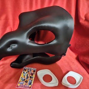 Fursuit head base 3D printed with eye blanks, moving jaw - Avian bird hawk eagle
