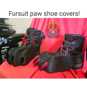 Fursuit paw shoe covers, tie on, feetpaws. Claws optional