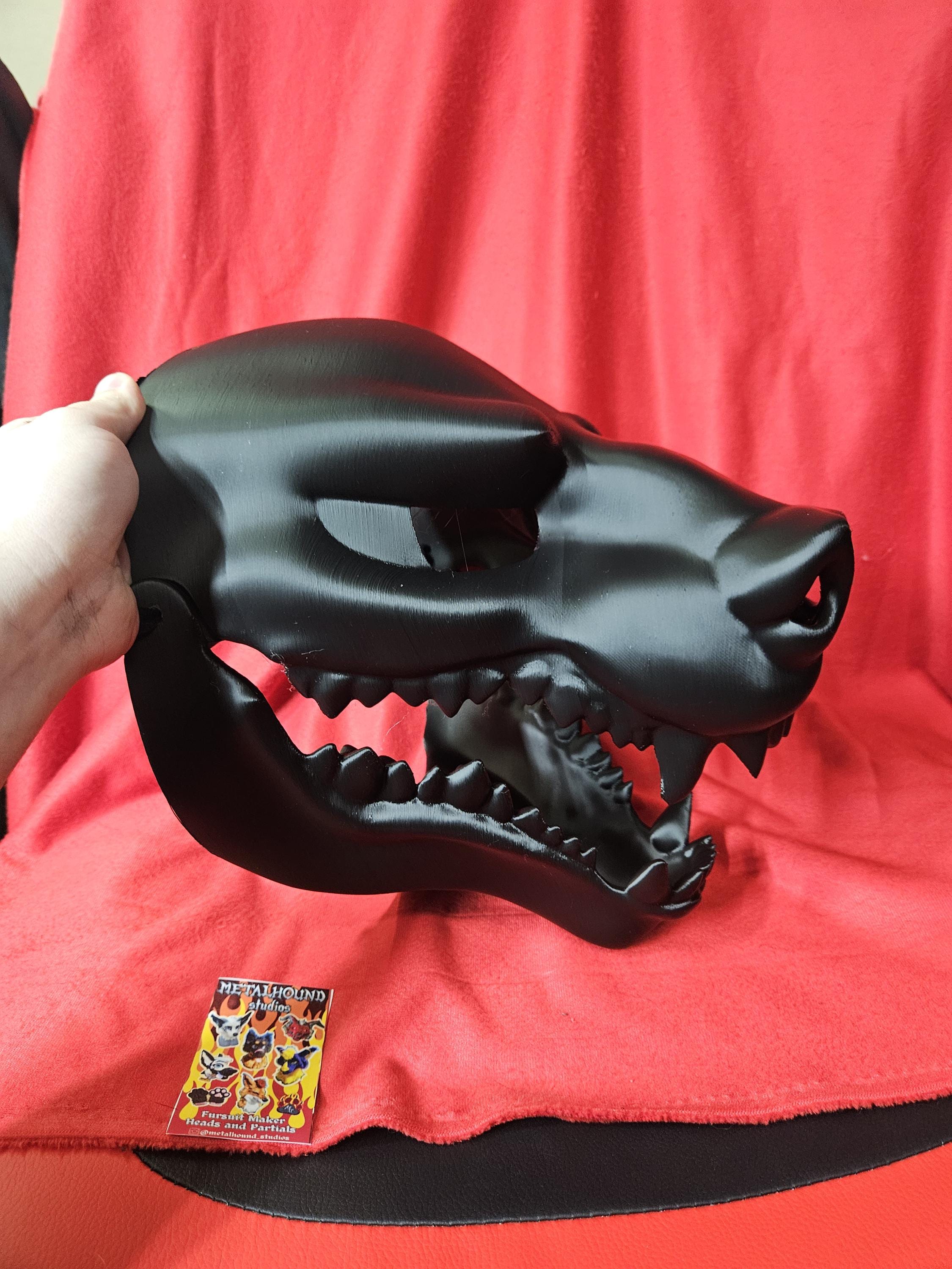 Snarling Canine Hyena Fursuit Head Base Monster Werewolf Demon