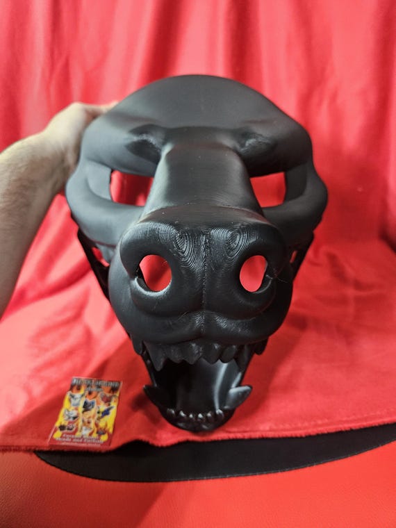 Snarling Canine Hyena Fursuit Head Base Monster Werewolf Demon
