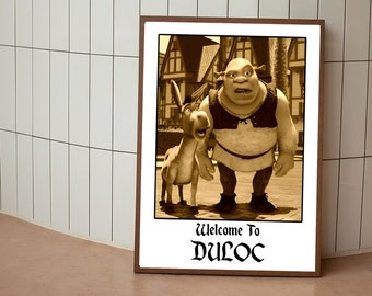 Shrek Poster, Shrek and Donkey Print, Shrek Wall Art, Shrek Print, Shrek Illustrations, Shrek Wall Decor, Digital Download